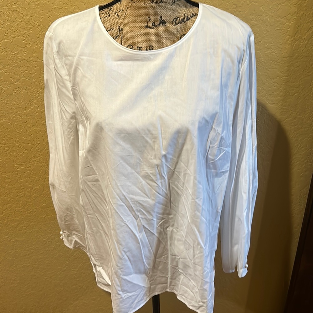 Banana Republic white, long sleeve blouse, XL, like new | offer in description